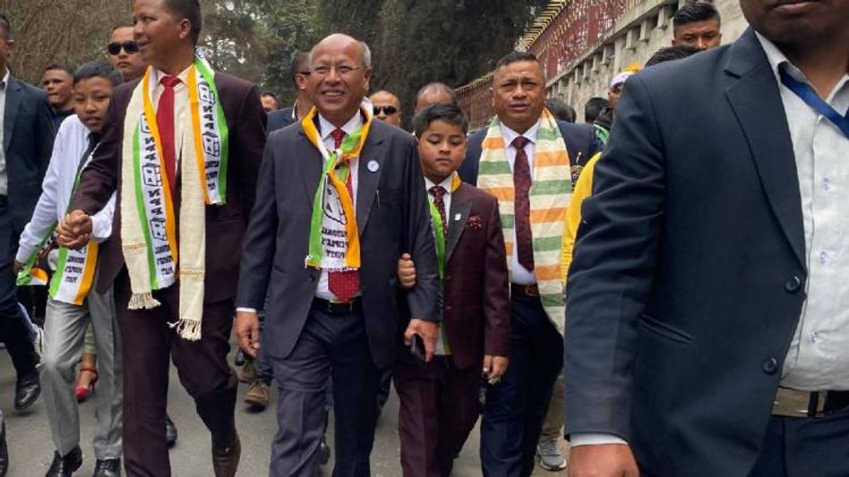Meghalaya: Deputy CM Prestone Tynsong files his nomination for Assembly polls Meghalaya: Deputy CM Prestone Tynsong files his nomination for Assembly polls
