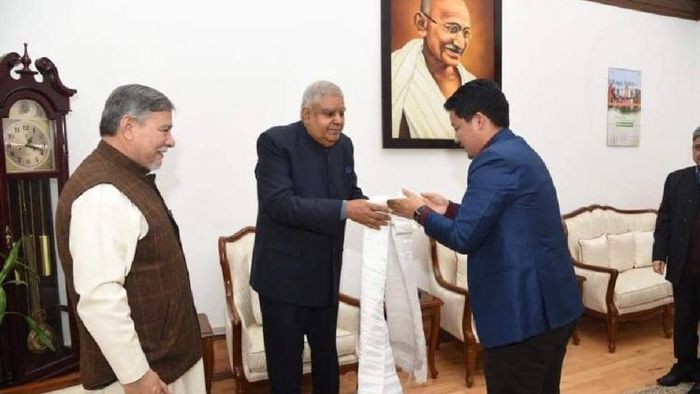 Lok Sabha MP Indra Hang Subba meets Vice President in New Delhi; apprises him of SC's verdict on 'iimigrant row'