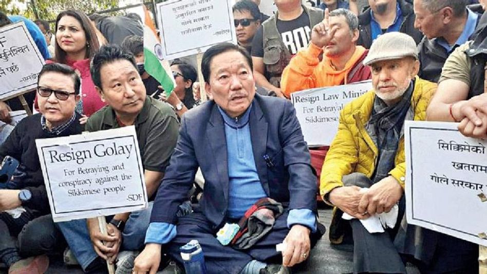 Sikkim Democratic Front calls 48-hour state bandh in protest against 'foreigner' remark Sikkim Democratic Front calls 48-hour state bandh in protest against 'foreigner' remark