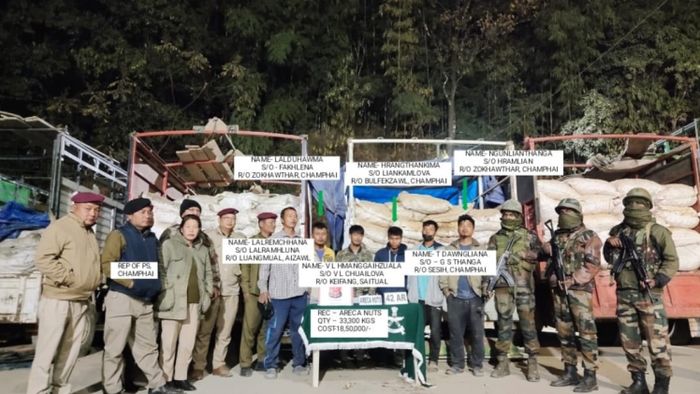 Assam Rifles seizes illegal areca nuts worth Rs 18.5 lakh