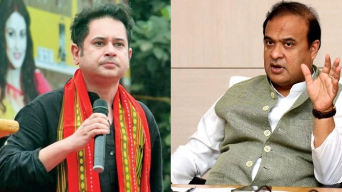 (L) TIPRA Motha's chief Pradyot Bikram Manikya DebBarma (R) NEDA convener Himanta Biswa Sarma