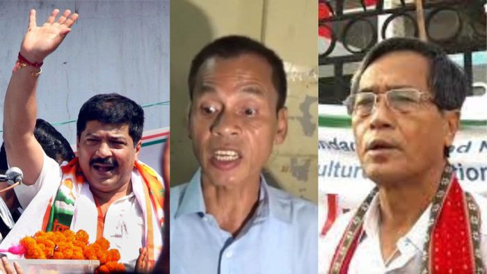 (L) Sudip Roy Barman (C) Ranjit Debbarma (R) Jitendra Chaudhury