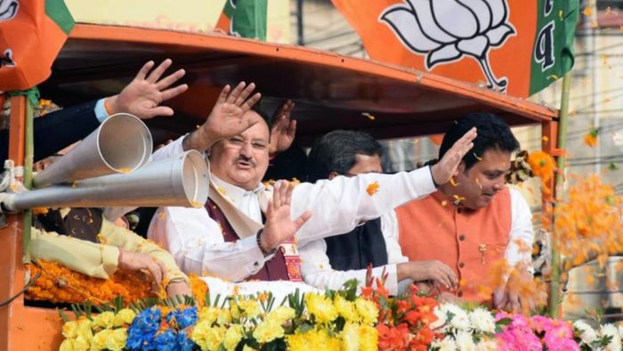 BJP national president JP Nadda releases party manifesto for Tripura assembly polls