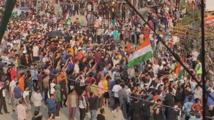 Locals protest outside Civil Secretariat in Arunachal