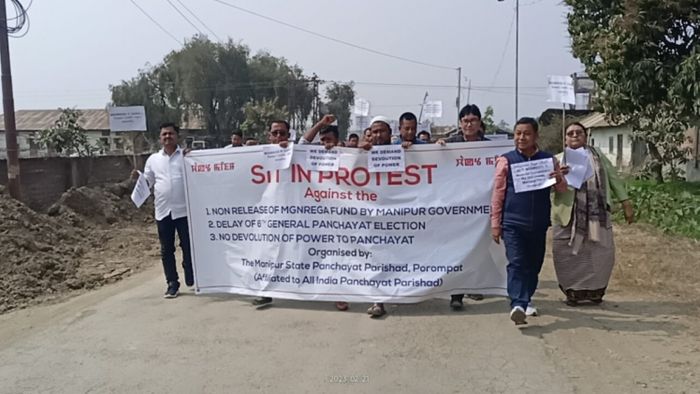 Manipur State Panchayat Parishad stage protest