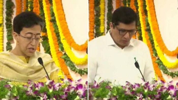 AAP MLAs Atishi and Saurabh Bharadwaj take oath as Delhi ministers
