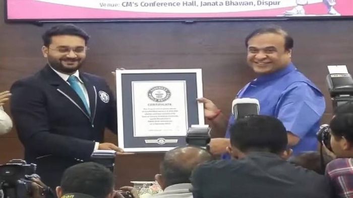 Assam CM Himanta Biswa Sarma receives Certificate of World Record for 42 lakh essays on Lachit Borphukan