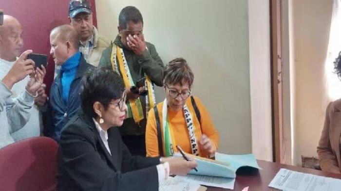 Ampareen Lyngdoh during filing her nomination