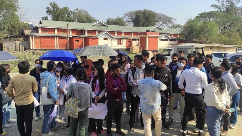 Manipur: Dhanamanjuri University students' agitation turns violent, police beat up protesters Manipur: Dhanamanjuri University students' agitation turns violent, police beat up protesters