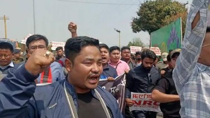 Manipur Student Organisations take out protests demanding implementation of NRC
