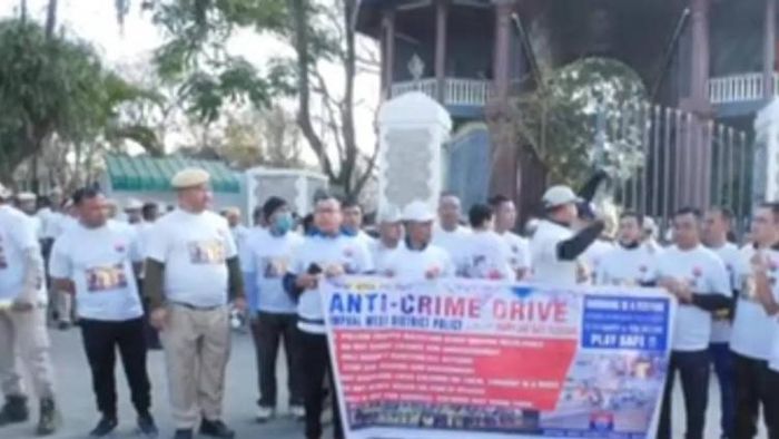 Manipur police conduct "Anti-Crime Drive" awareness rally for safe 'Yaoshang' festival