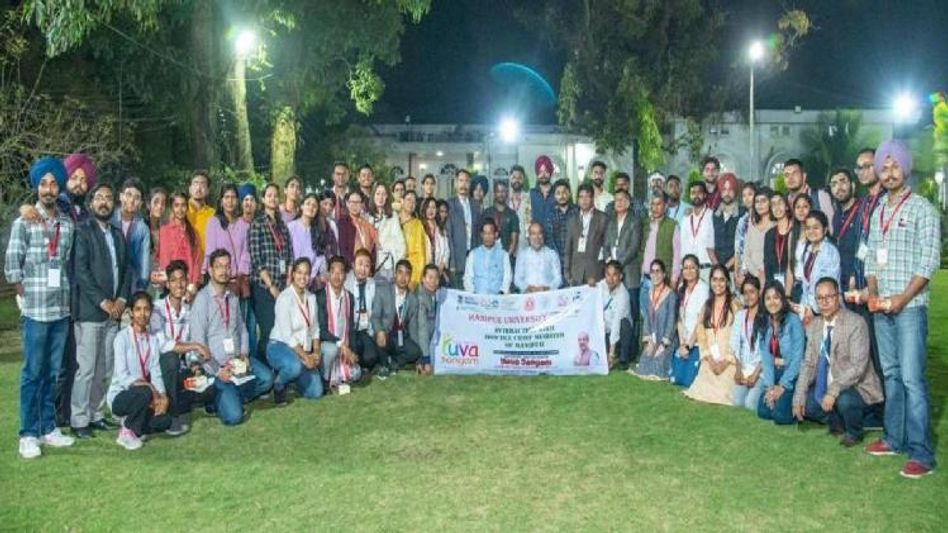 Manipur CM N Biren Singh interacts with youth team of Panjab University Manipur CM N Biren Singh interacts with youth team of Panjab University