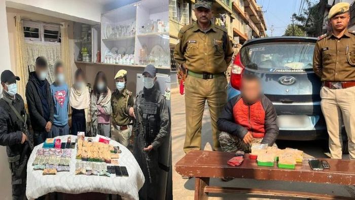 East Khasi Hills district police's anti narcotics task force nabs 5 drug peddlers in continuous campaign against drug menace
