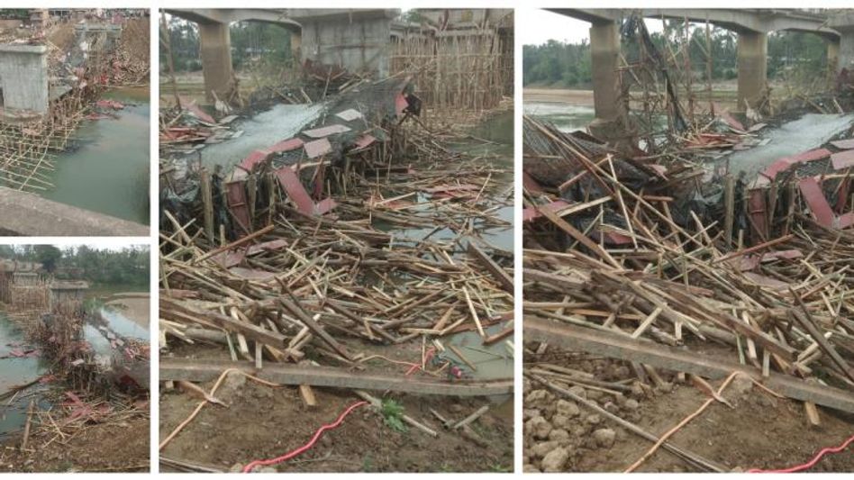 Assam: Newly constructed Kapili bridge collapses in Kampur, three workers critically injured Assam: Newly constructed Kapili bridge collapses in Kampur, three workers critically injured