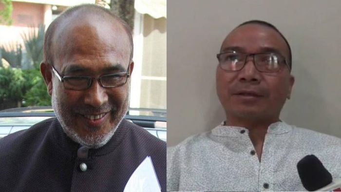 Manipur CM N Biren Singh (L), ITLF leader Muan Tombing (R)