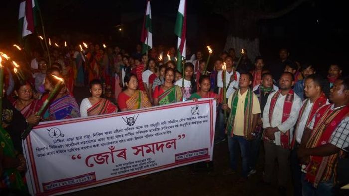 Assam: Rabha Students' Union leads protest in Boko demanding inclusion of RHAC in sixth schedule
