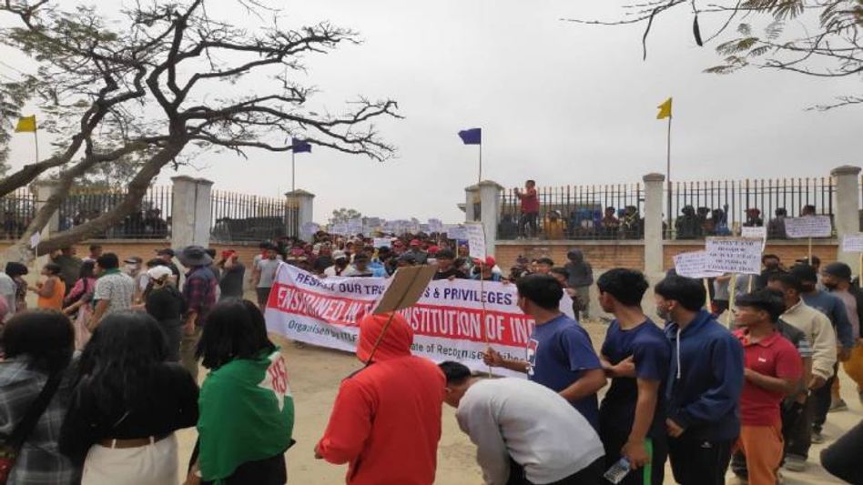 Manipur: Kuki Students Organisation carries out rally against eviction in Churachandpur Manipur: Kuki Students Organisation carries out rally against eviction in Churachandpur