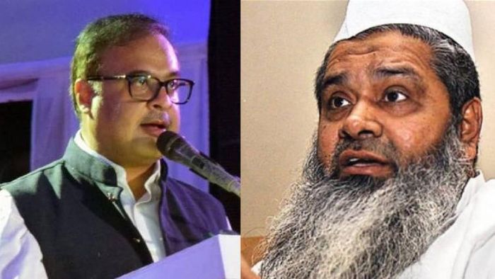 Assam Chief Minister Himanta Biswa Sarma (L), AIUDF chief Badruddin Ajmal (R)