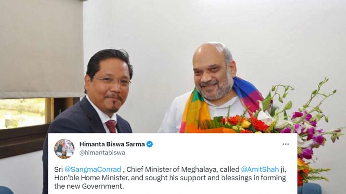 Conrad Sangma seeks Amit Shah's support, tweets NEDA chief Himanta Biswa Sarma