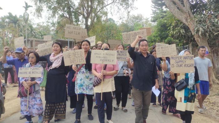 Residents of Jampui Hills stage protest demanding drinking water in Tripura