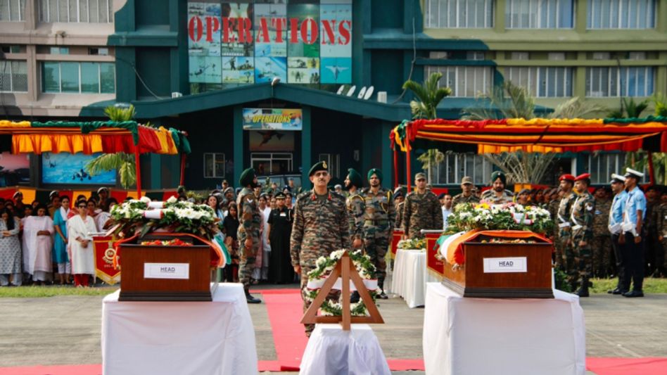 Army pays tribute to Lt Col VVB Reddy and Major Jayanth who died in chopper crash in Arunachal Army pays tribute to Lt Col VVB Reddy and Major Jayanth who died in chopper crash in Arunachal