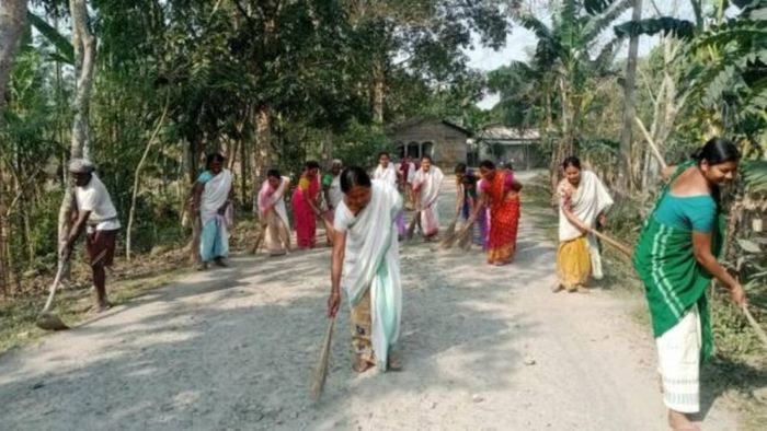 This village in Assam won 'one km concrete road' in a cleanliness contest