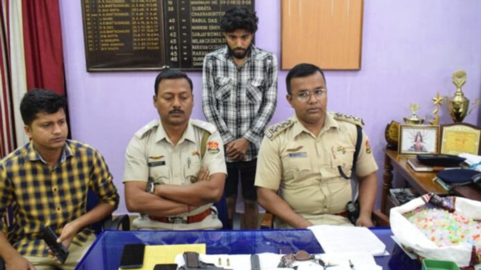 Tripura: One held with pistol, contraband in Agartala Tripura: One held with pistol, contraband in Agartala