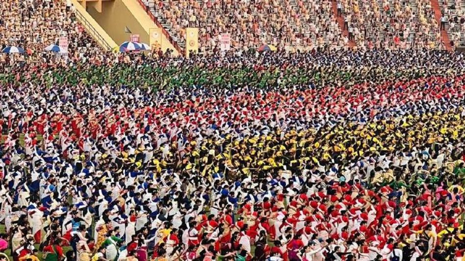 Assam sets Guinness World Record for largest Bihu dance performance with over 11,000 folk dancers and drummers Assam sets Guinness World Record for largest Bihu dance performance with over 11,000 folk dancers and drummers