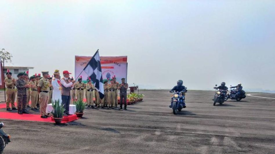 Arunachal Governor Lt General KT Parnaik flags off Rhino Motorcycle rally Arunachal Governor Lt General KT Parnaik flags off Rhino Motorcycle rally
