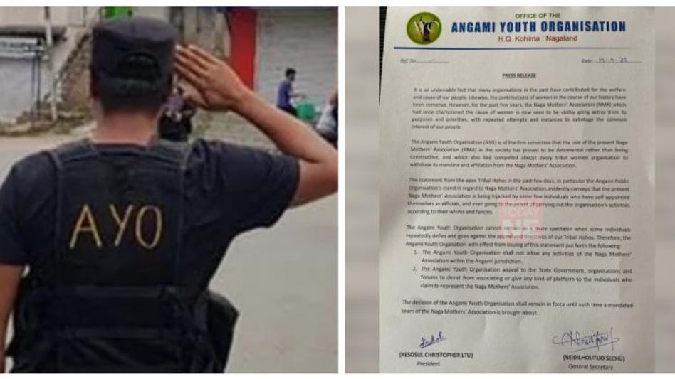 Nagaland: Angami Youth Organisation bans Naga Mothers' Association activities in Angami jurisdiction Nagaland: Angami Youth Organisation bans Naga Mothers' Association activities in Angami jurisdiction