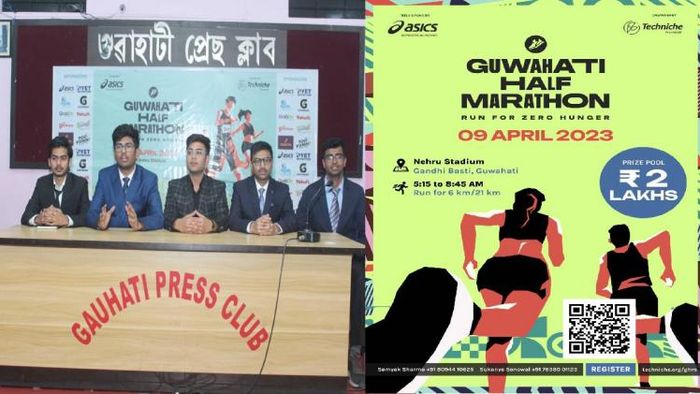 IIT-Guwahati Techniche team announcing the schedule for Guwahati Half Marathon