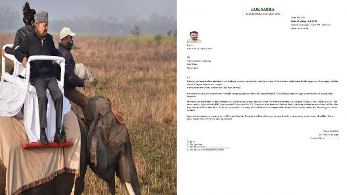 Former President Ram Nath Kovind enjoying safari ride during his Kaziranga visit last year