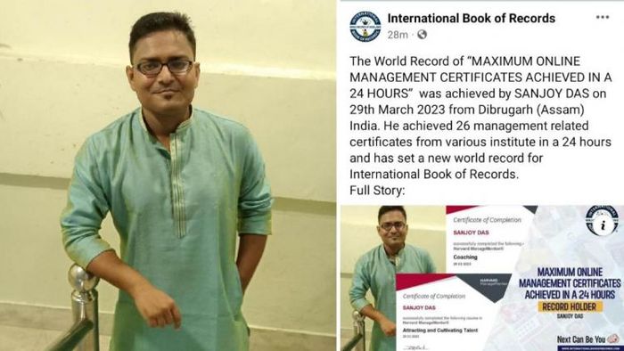 Assam lad Sanjoy Das creates world record
