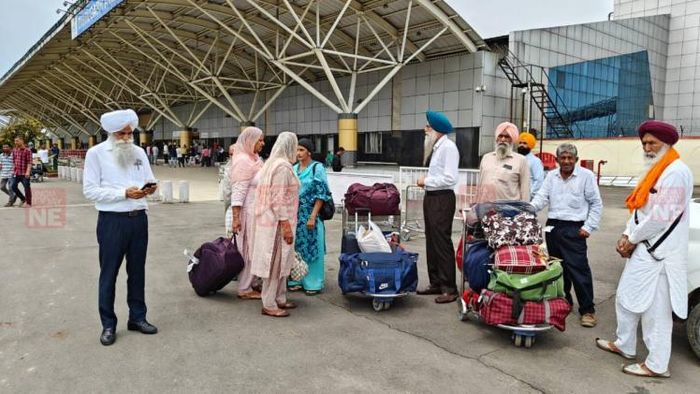 Amritpal Singh's family reach Dibriugarh airport along with members of Shiromani Gurdwara Parbandhak Committee