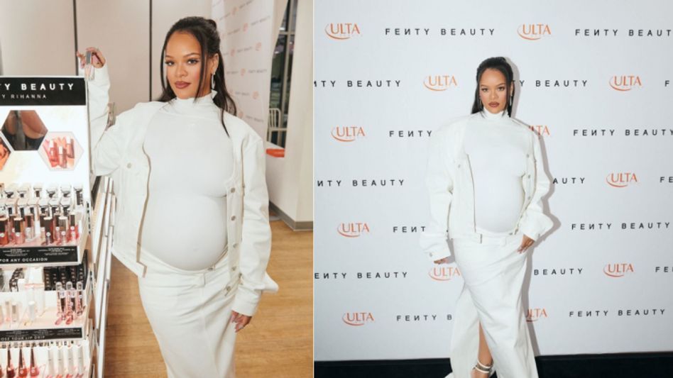 Rihanna makes a dazzling appearance with her baby bump in all-white ensemble Rihanna makes a dazzling appearance with her baby bump in all-white ensemble