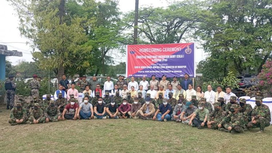 Manipur: 37 Chin Kuki Liberation Army militants surrender Manipur: 37 Chin Kuki Liberation Army militants surrender