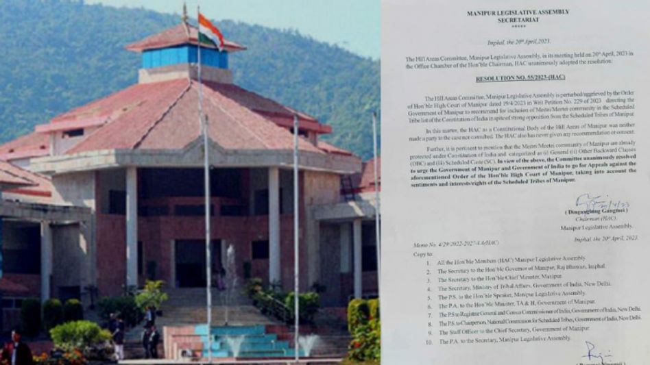 Hill Areas Committee urges state to appeal against Manipur HC's ruling to include Meiteis in ST list Hill Areas Committee urges state to appeal against Manipur HC's ruling to include Meiteis in ST list
