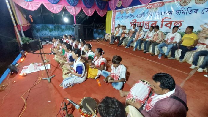 People celebrate Rongali Bihu along the Assam-Meghalaya border