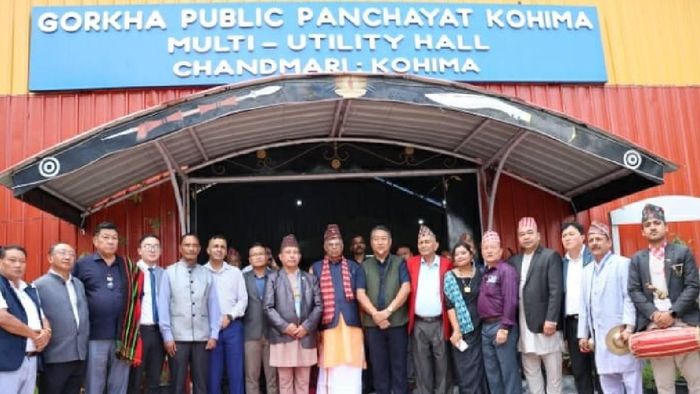 Nagaland governor La Ganesan at the reception programme in Kohima on May 28