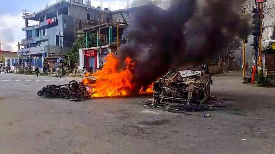 Manipur: Situation still tense but under control in Imphal as heavy deployment of forces quell protests Manipur: Situation still tense but under control in Imphal as heavy deployment of forces quell protests