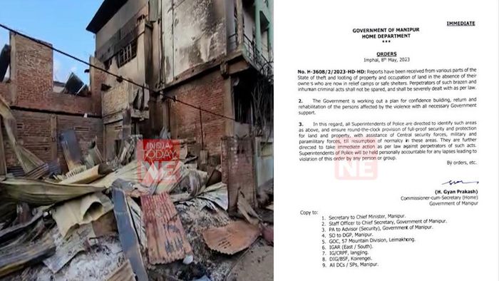 Manipur government issues warning against theft and looting in the state