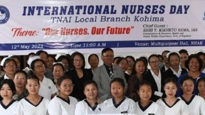 Nurses during the International Nurses Day celebration in Kohima on May 12