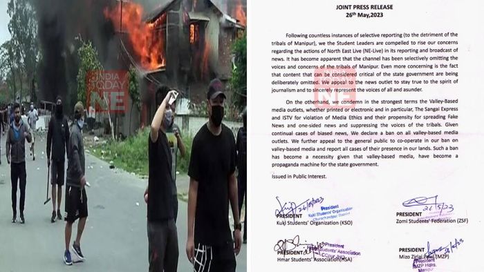 Manipur based tribal student organisations have called for a ban on valley-based media outlets