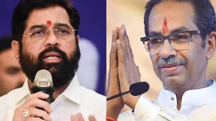 Maharashtra CM Eknath Shinde (L), Former Maharashtra CM Uddhav Thackeray (R)