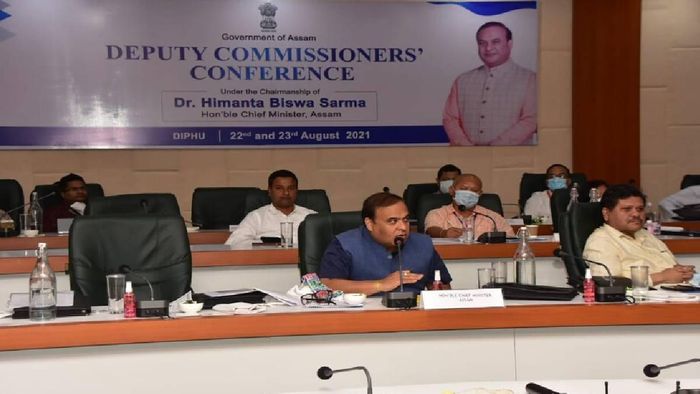 Assam CM Himanta Biswa Sarma addressing a DC conference (File Photo)