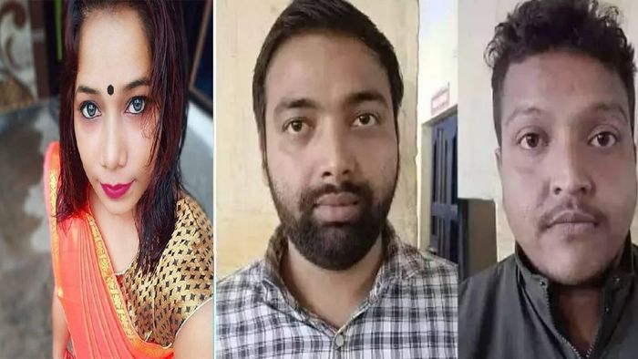 The three accused of the sensational Guwahati Murder Case, Bandana Kalita (Extreme Left)