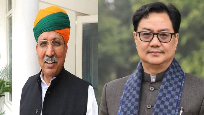 Arjun Ram Meghwal (L), Kiren Rijiju (R)