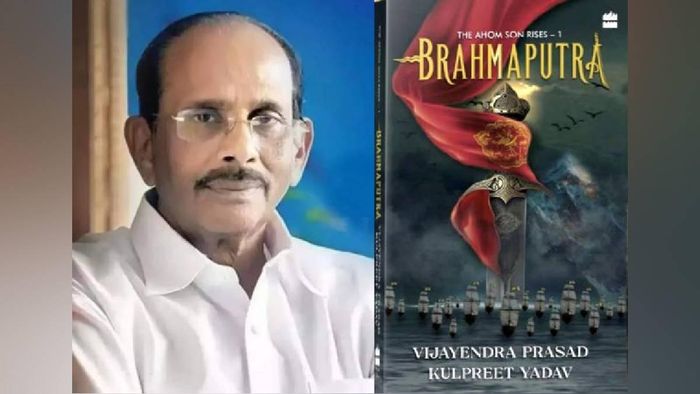 Screenwriter, director and Rajya Sabha MP Vijayendra Prasad (L), The novel on Ahom General Lachit Borphukan (R)
