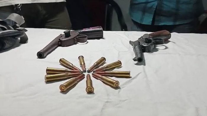 Arms and ammunition recovered from Brahmaputra Mail in Bongaigaon