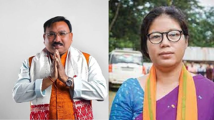 Assam Ministers Jogen Mohan (L), Nandita Garlosa (R)